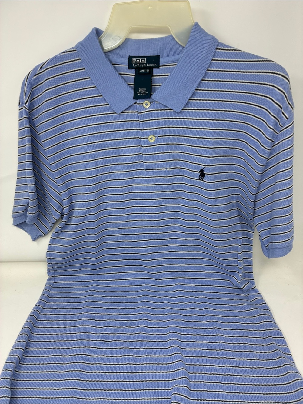 Polo by Ralph Lauren Blue Striped Polo Shirt with Navy Pony